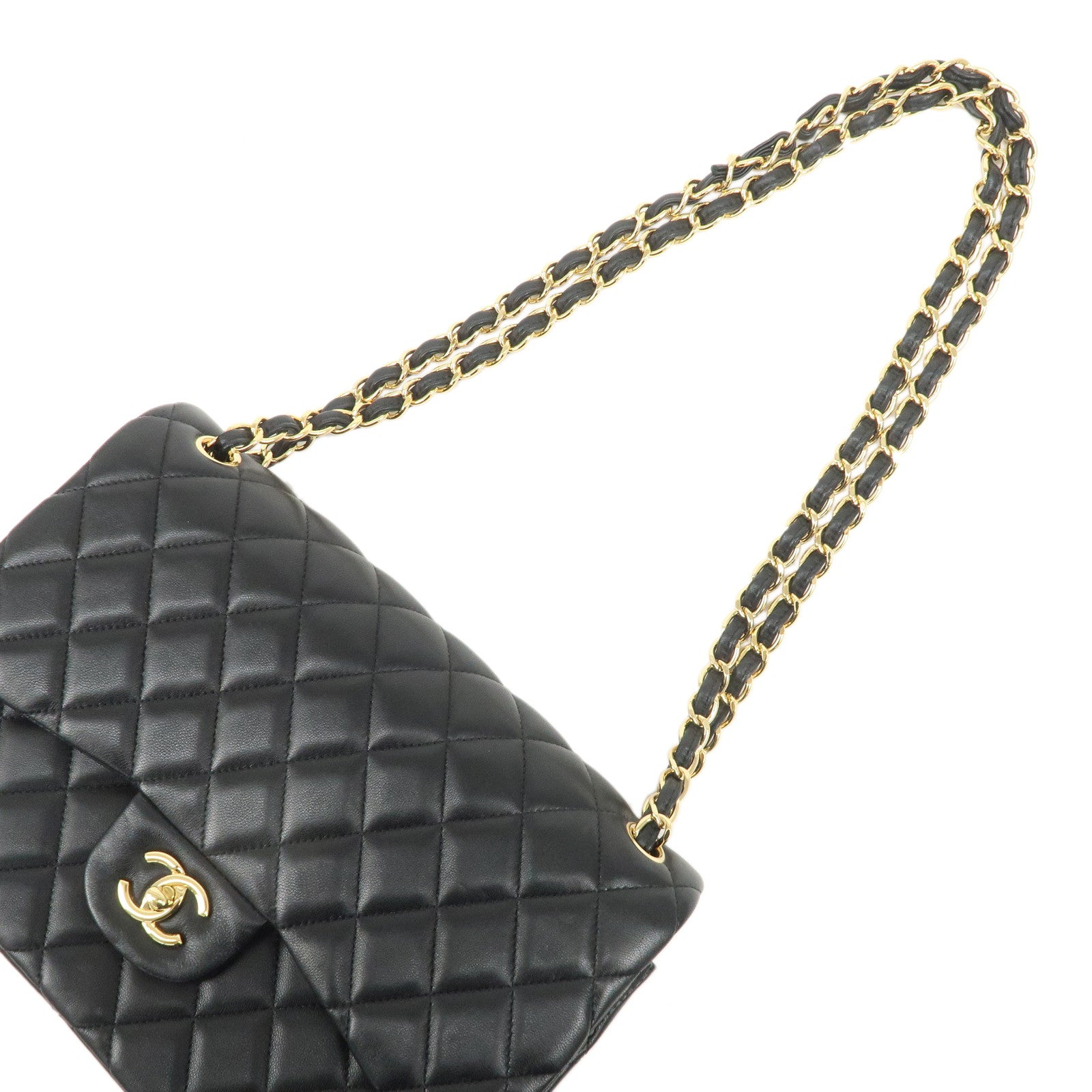 CHANEL Matelasse Caviar Skin Maxi 30 W Flap Shoulder Bag A58600 Used