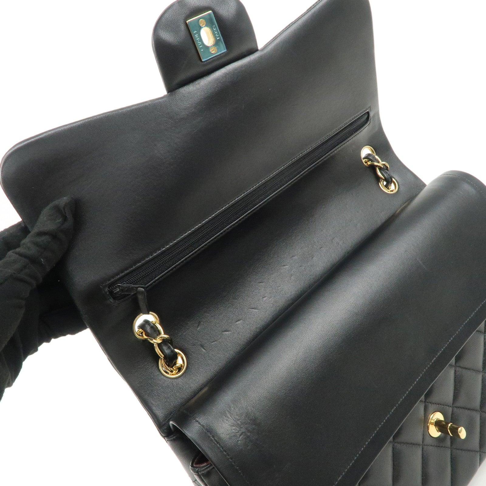 CHANEL Matelasse Caviar Skin Maxi 30 W Flap Shoulder Bag A58600 Used