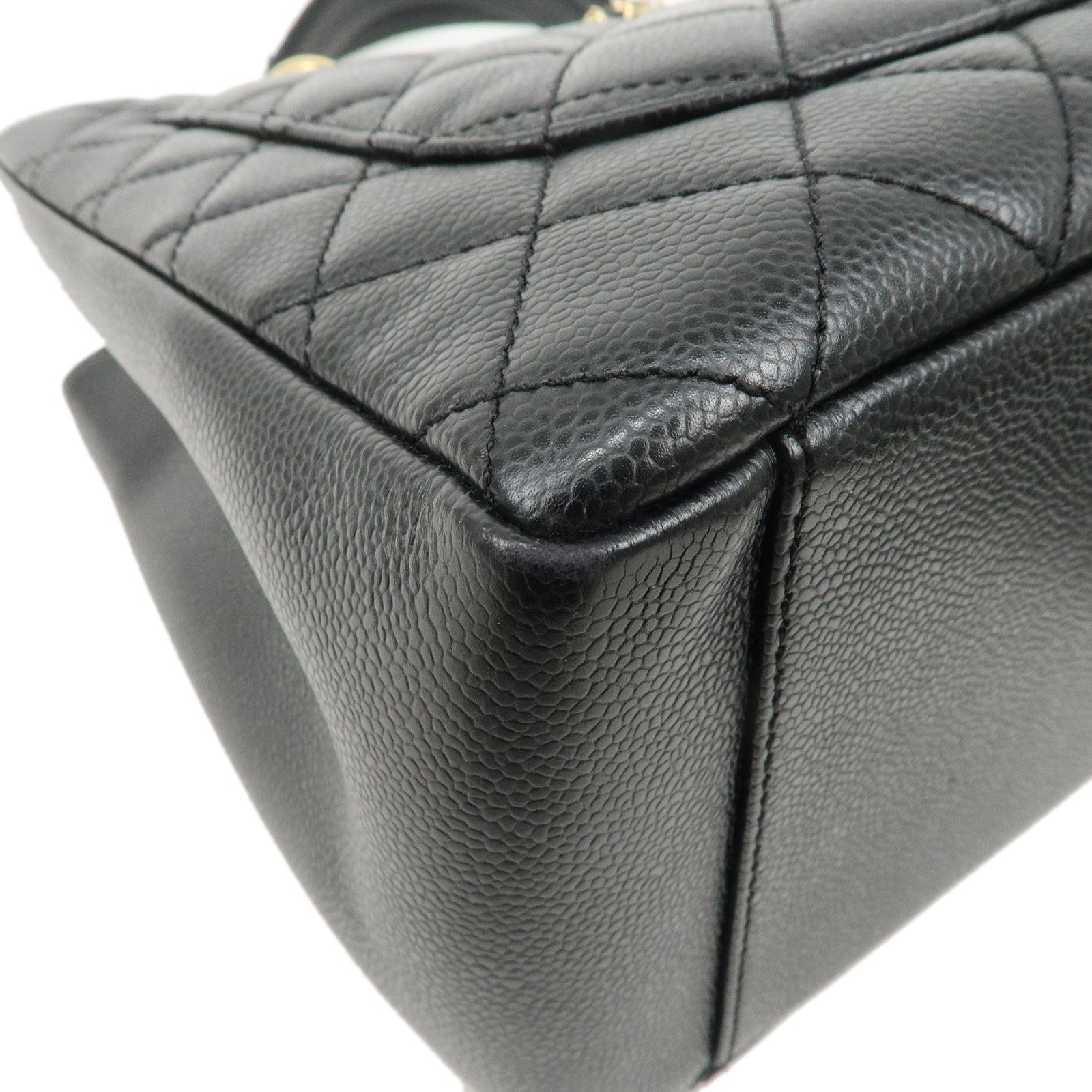 CHANEL Caviar Skin GST Chain Tote Bag Shoulder Bag Black A50995 Used