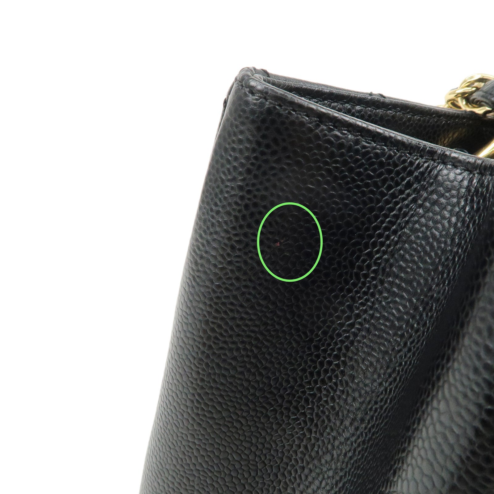 CHANEL Caviar Skin GST Chain Tote Bag Shoulder Bag Black A50995 Used