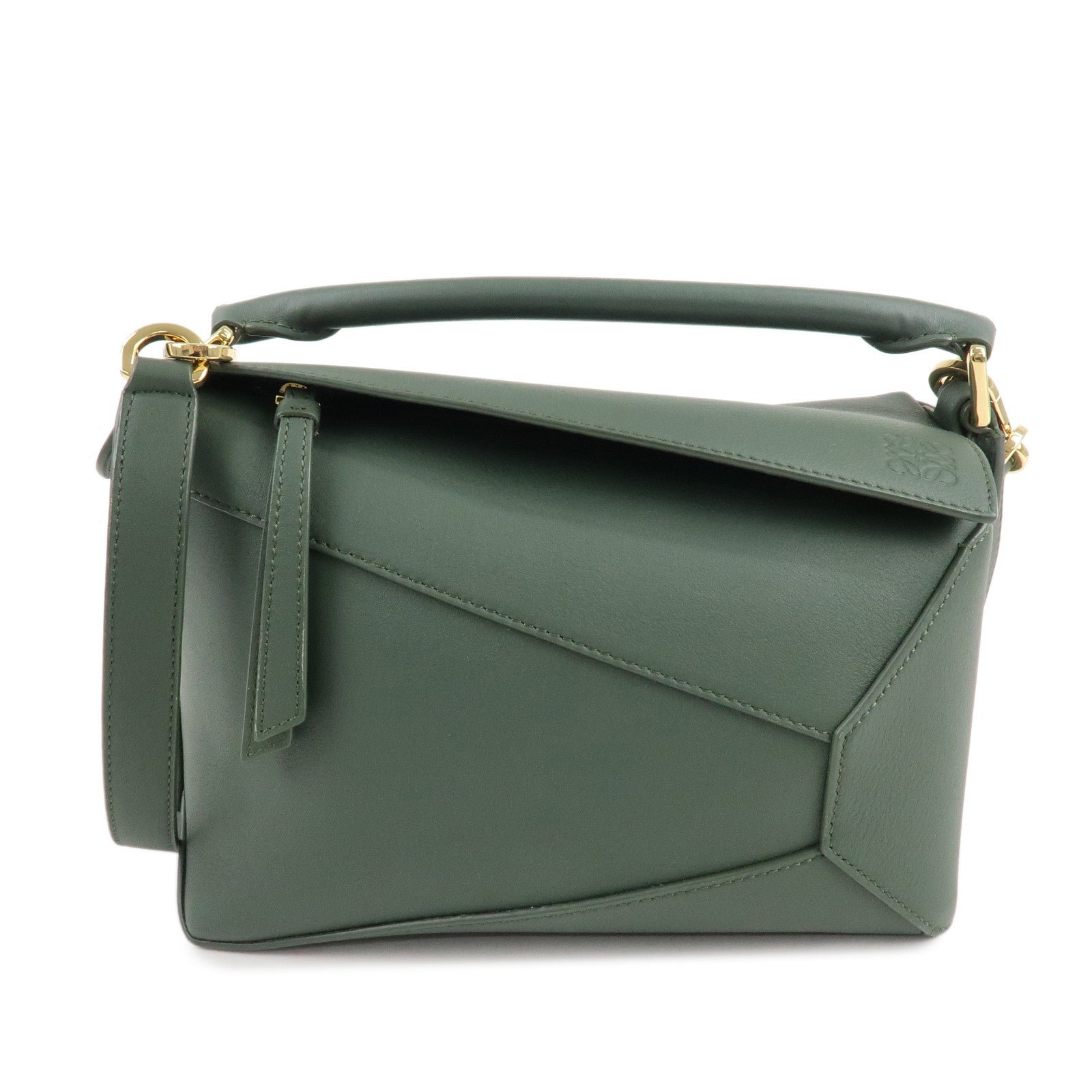 Hand Leather Puzzle 2Way ep vintage luxury Gamer Bag Loewe Wide Briefcase Bag LOEWE Small Bag Green dct