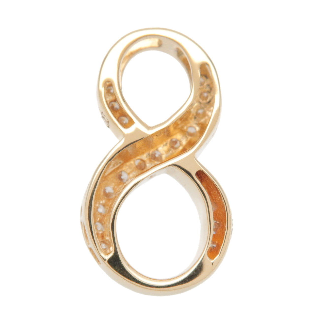 NOMBRE Number No.8 Diamond Pendant Top Small 0.19ct K18YG Used