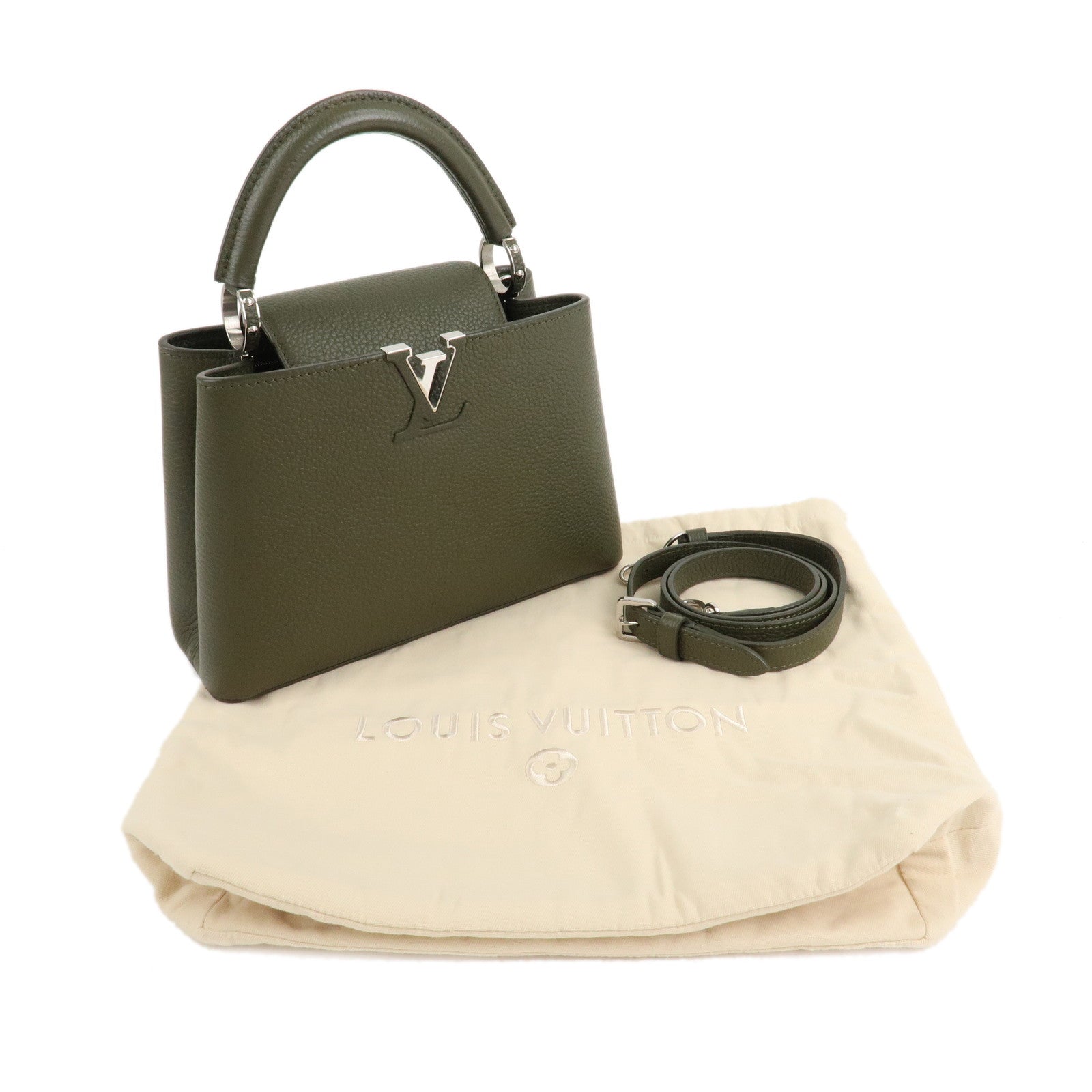 Louis Vuitton Capucines BB 2Way Hand Bag Khaki M57227 Used