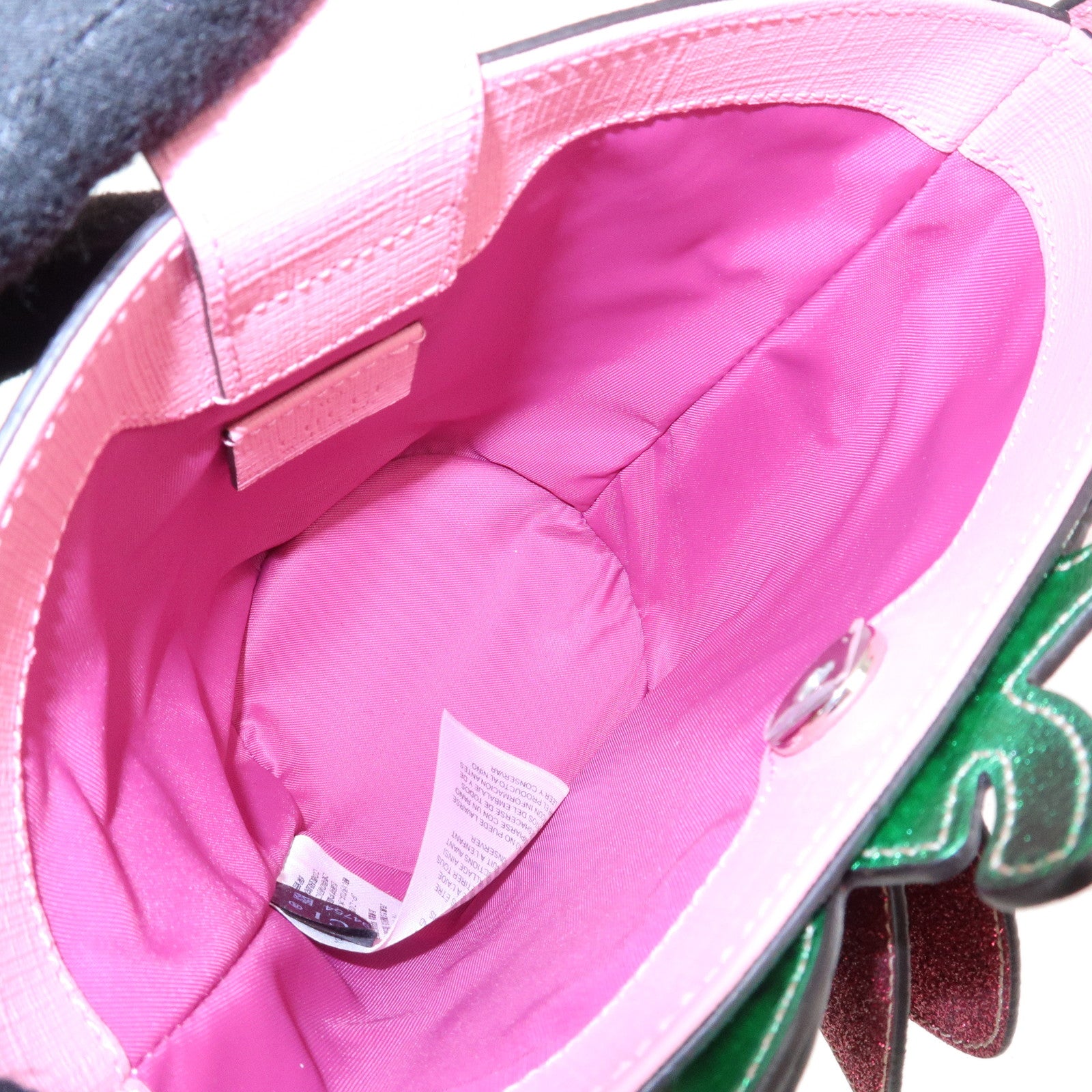GUCCI GG Supreme Leather Strawberry HandBag Beige Pink 630591 Used