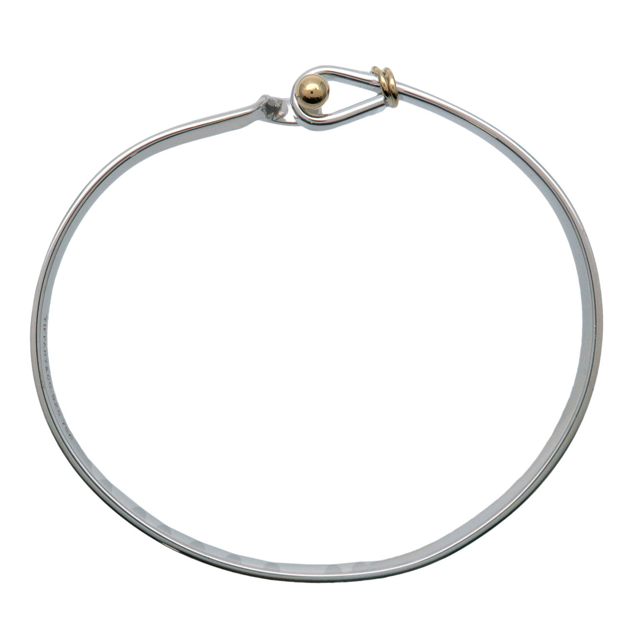 Tiffany&Co. Hook & Eye Bangle SV925 750YG Silver Yellow Gold Used