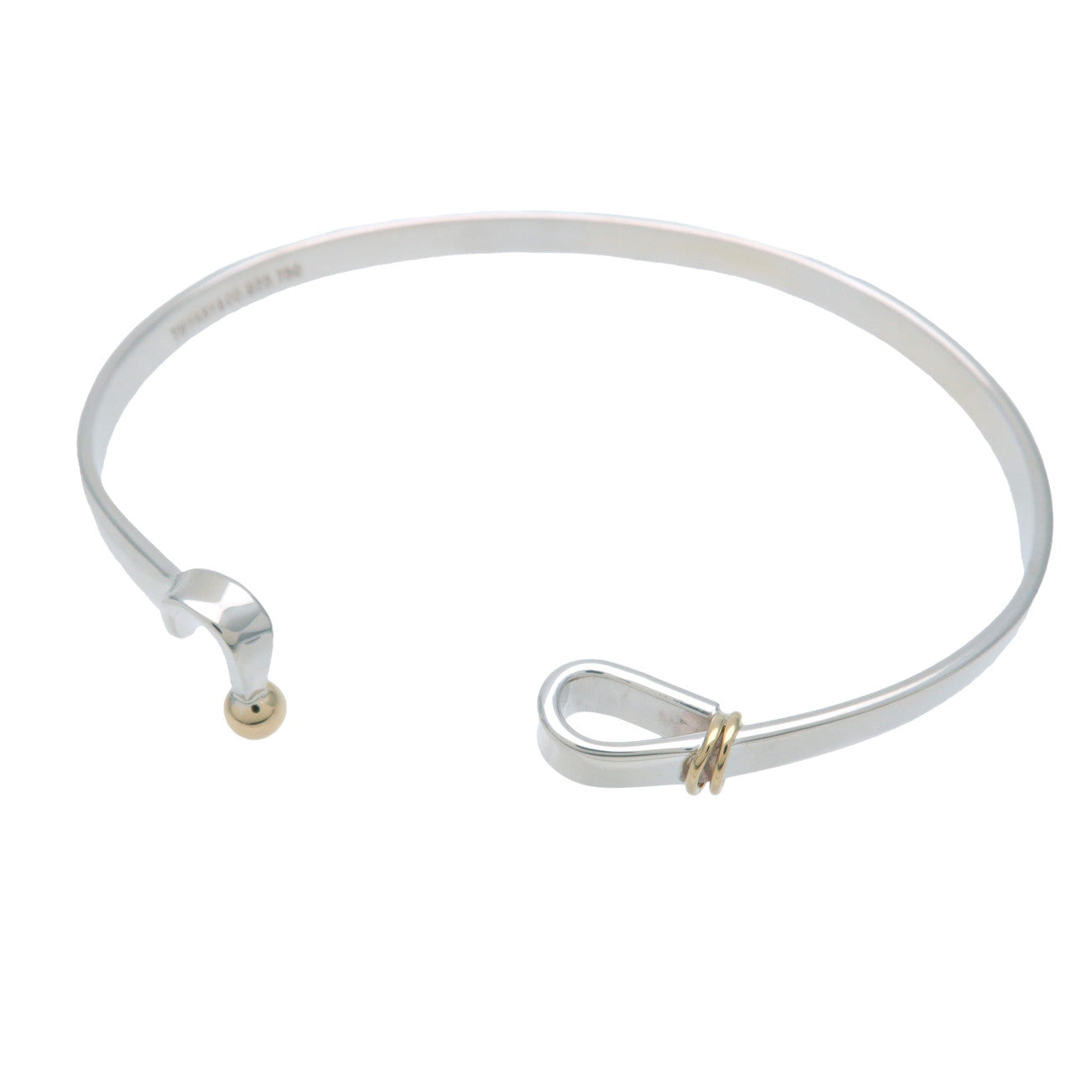 Tiffany&Co. Hook & Eye Bangle SV925 750YG Silver Yellow Gold Used