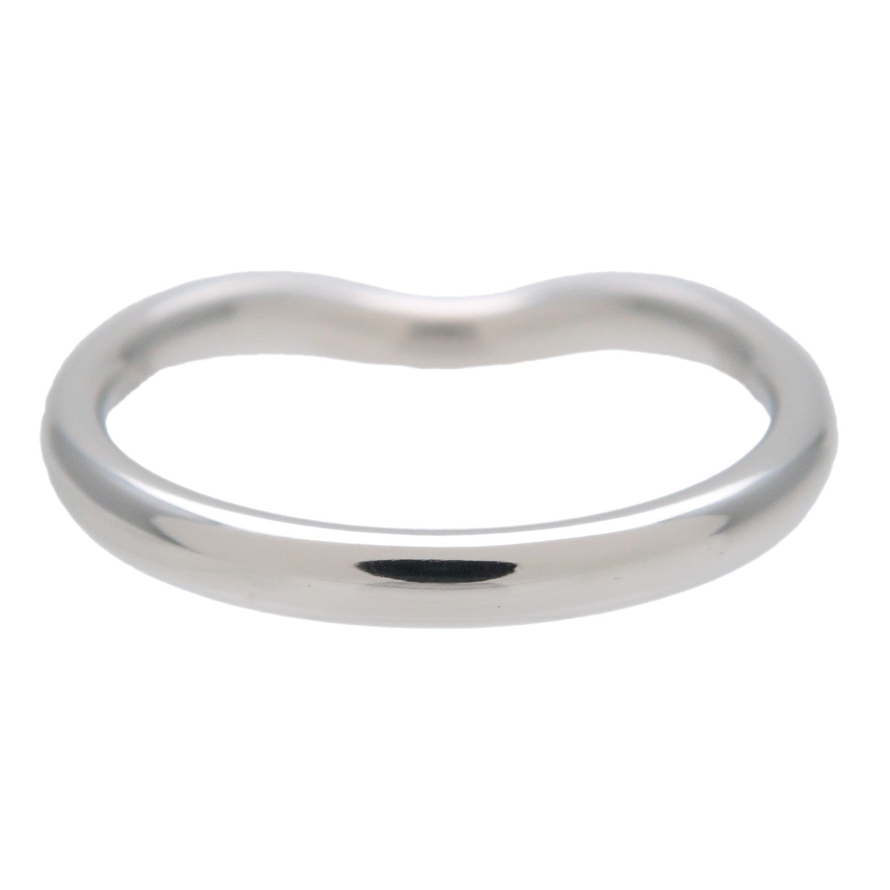 Tiffany&Co. Curved Band 9P Diamond Ring PT950 Platinum US4 EU47 Used