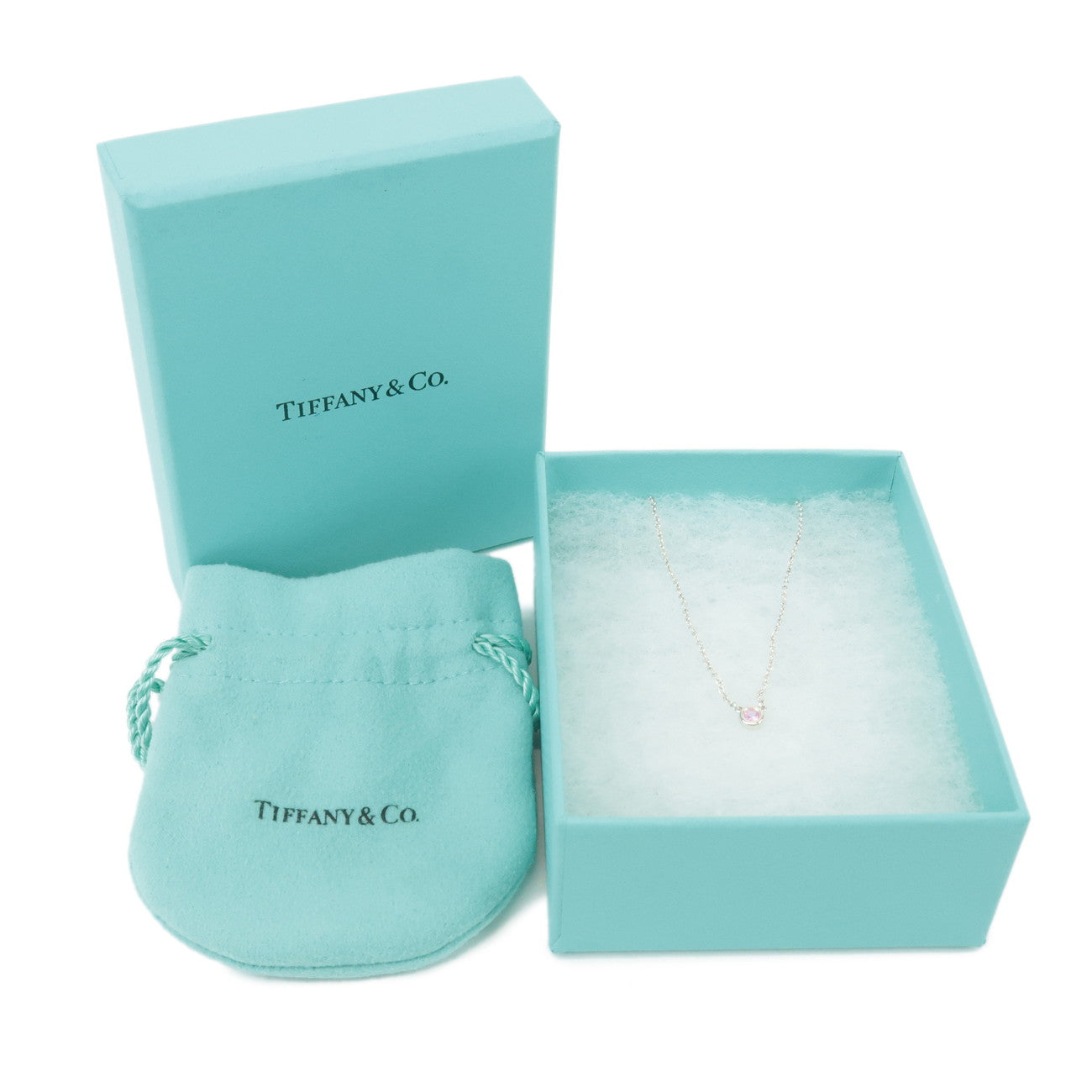 Tiffany&Co. By the Yard 1P Pink Sapphire Necklace 0.08ct Silver Used