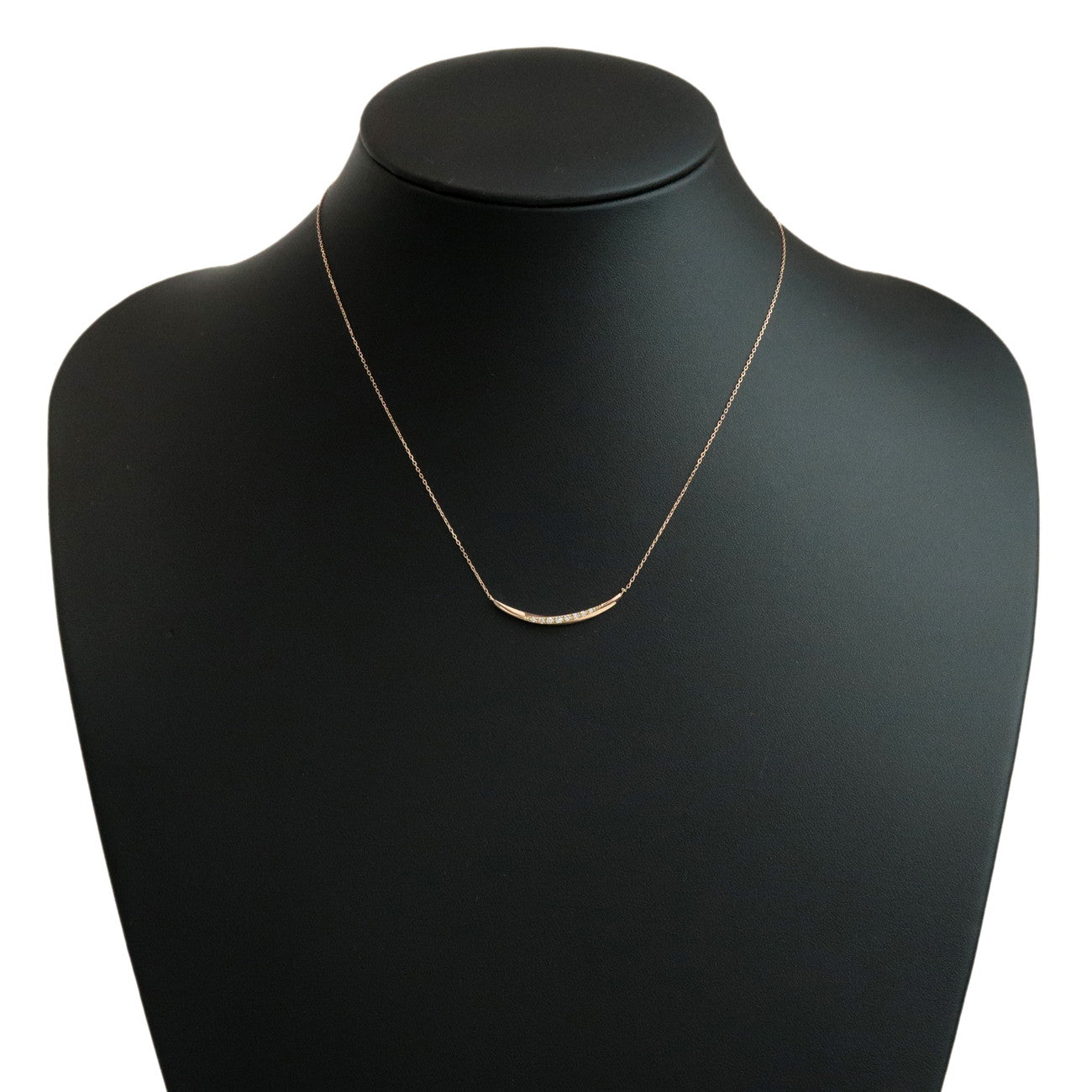 4°C 8P Diamonds Necklace K18PG 750PG Rose Gold Jewelry Used