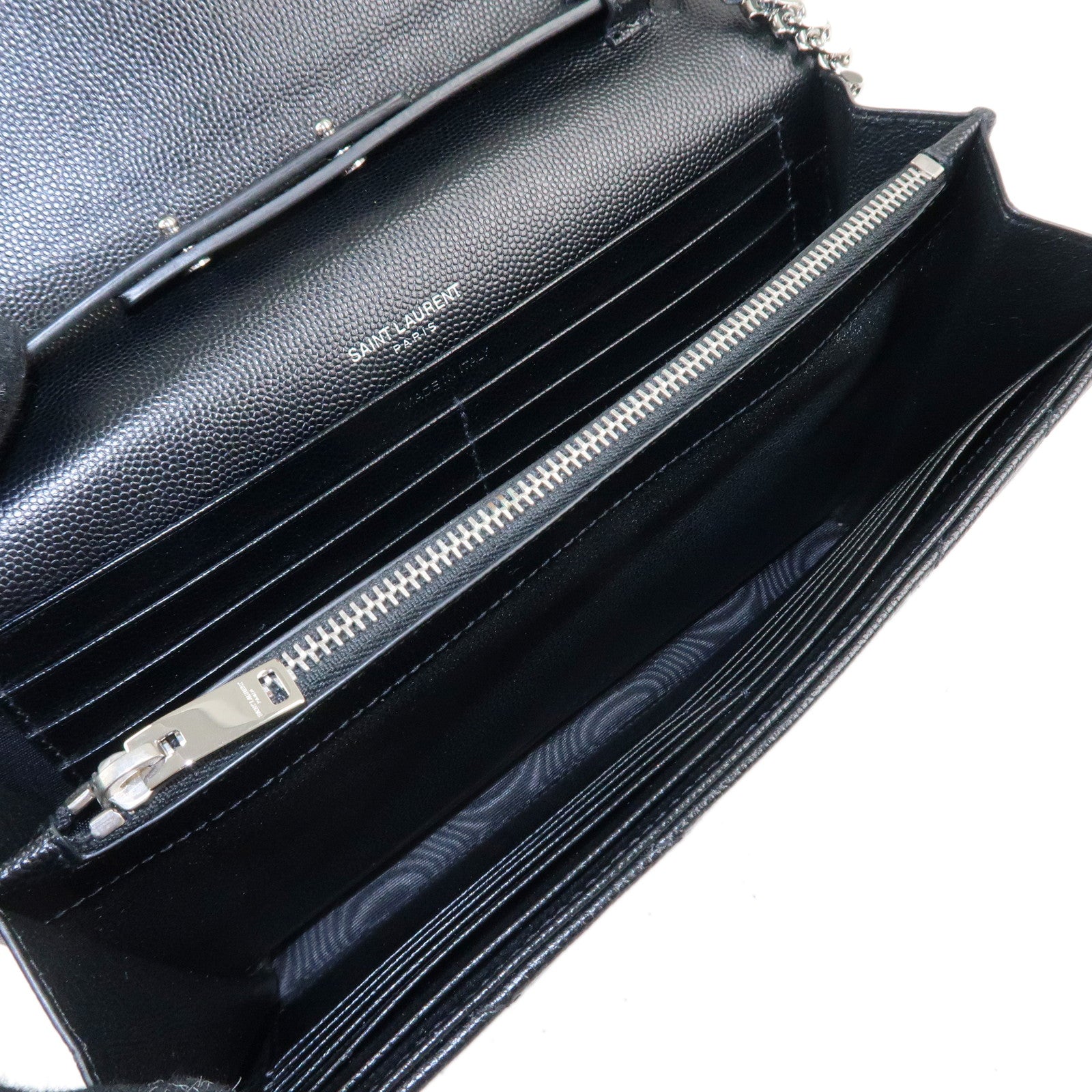 SAINT LAURENT PARIS Saint Laurent Paris Leather ChainWallet 377828 Used