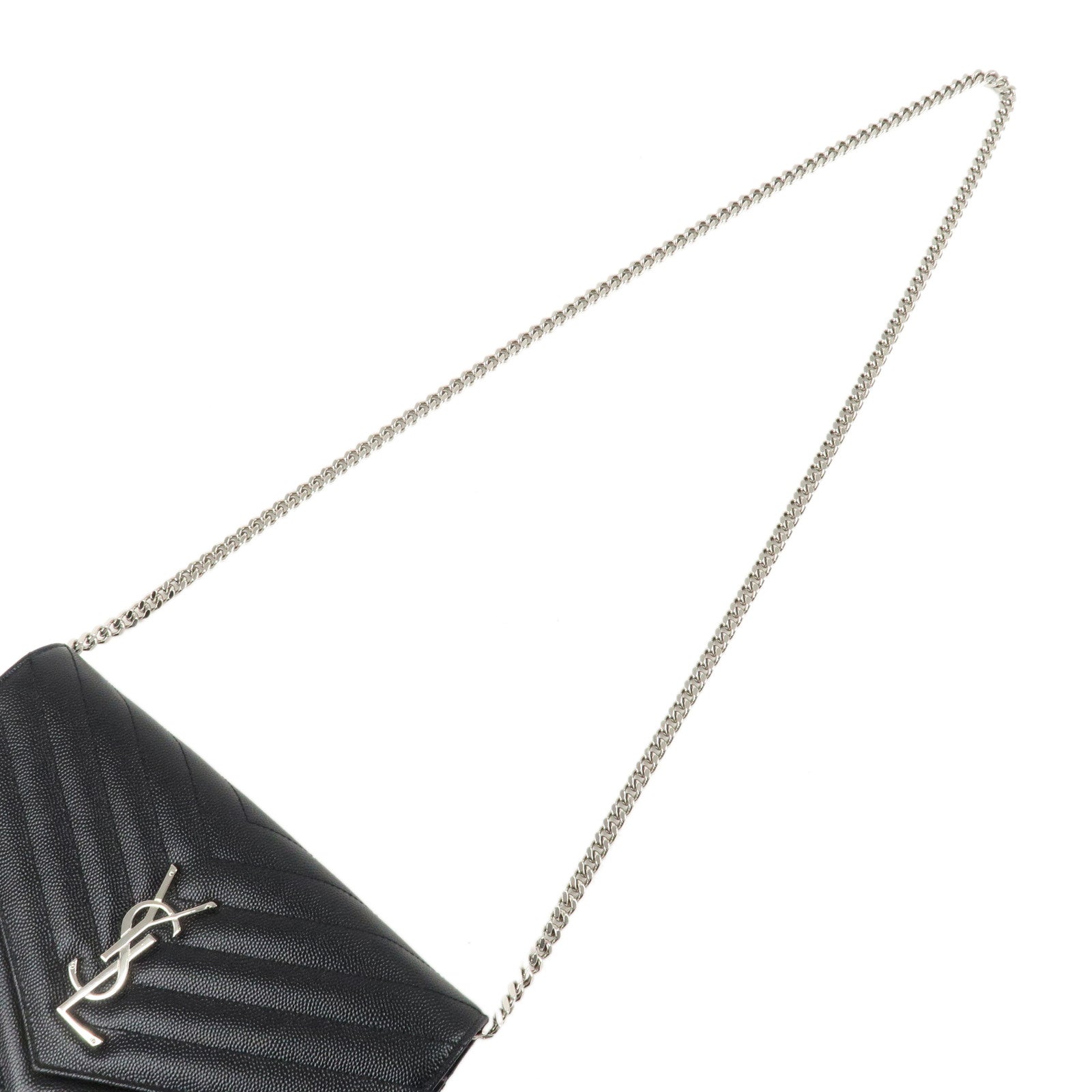 SAINT LAURENT PARIS Saint Laurent Paris Leather ChainWallet 377828 Used