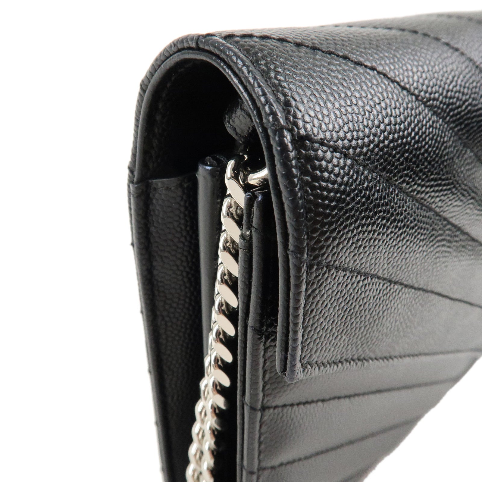 SAINT LAURENT PARIS Saint Laurent Paris Leather ChainWallet 377828 Used
