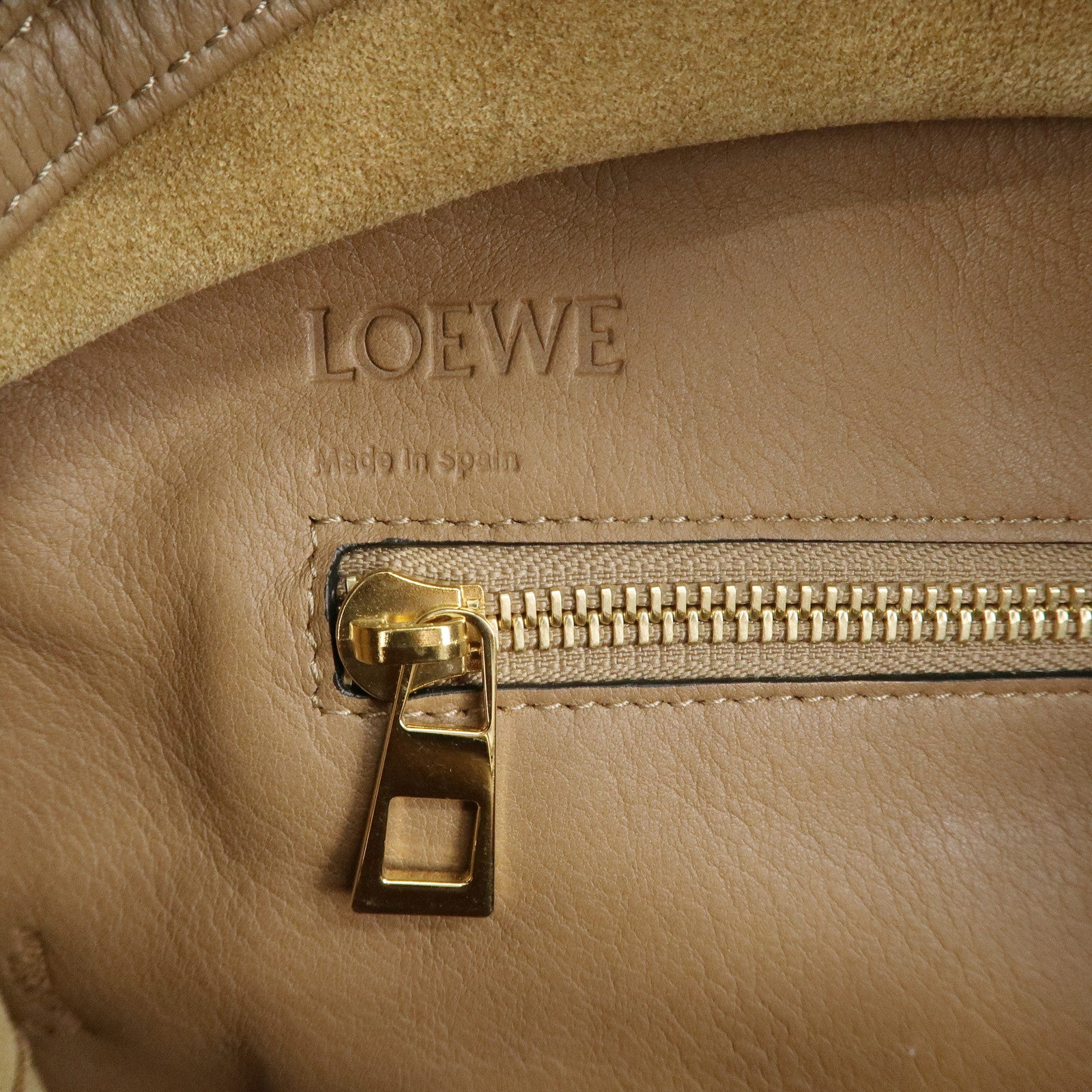 LOEWE Anagram Leather Amazona 28 Hand Bag Brown Used