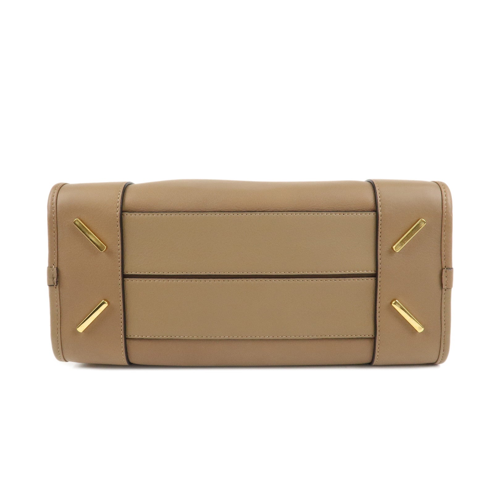 LOEWE Anagram Leather Amazona 28 Hand Bag Brown Used