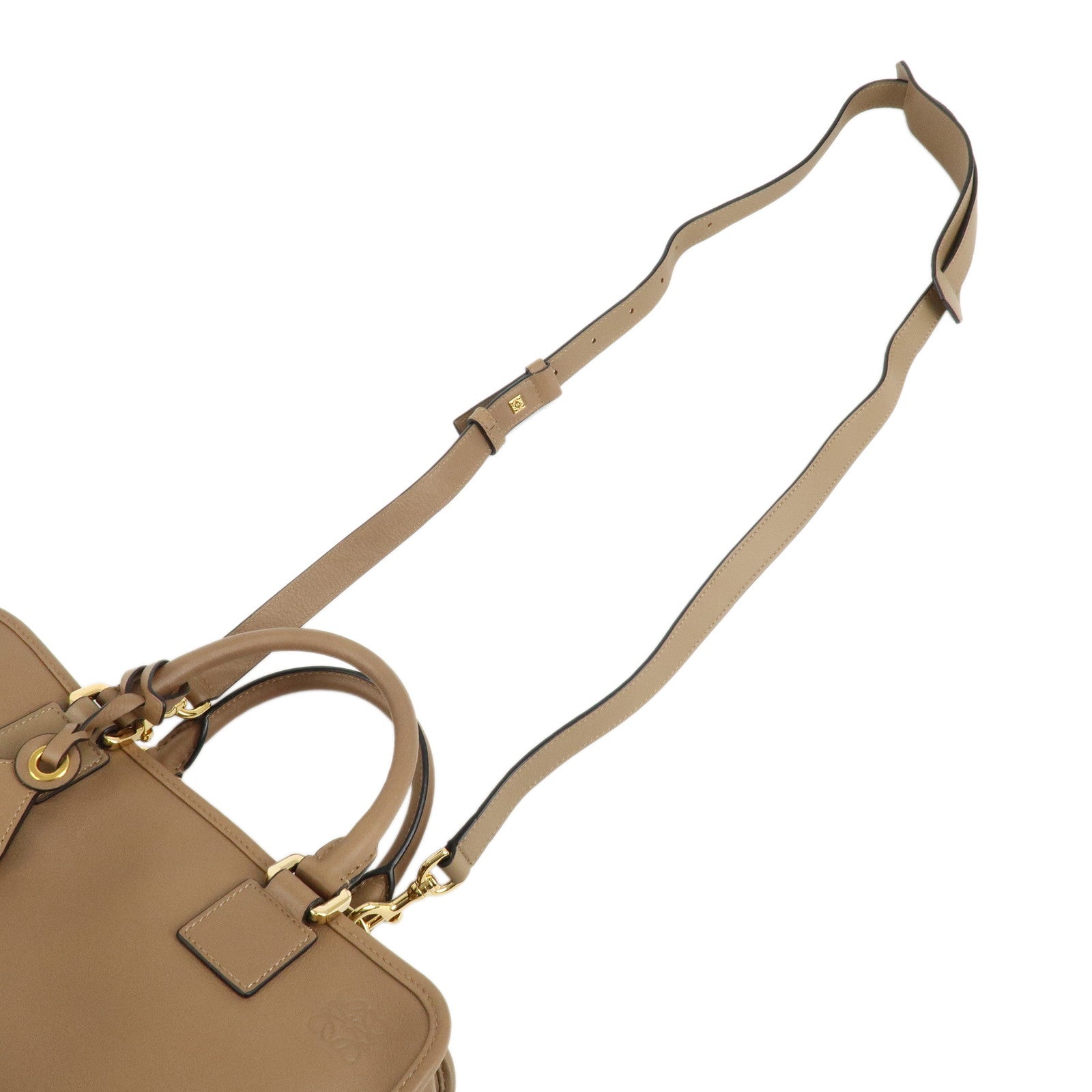 LOEWE Anagram Leather Amazona 28 Hand Bag Brown Used