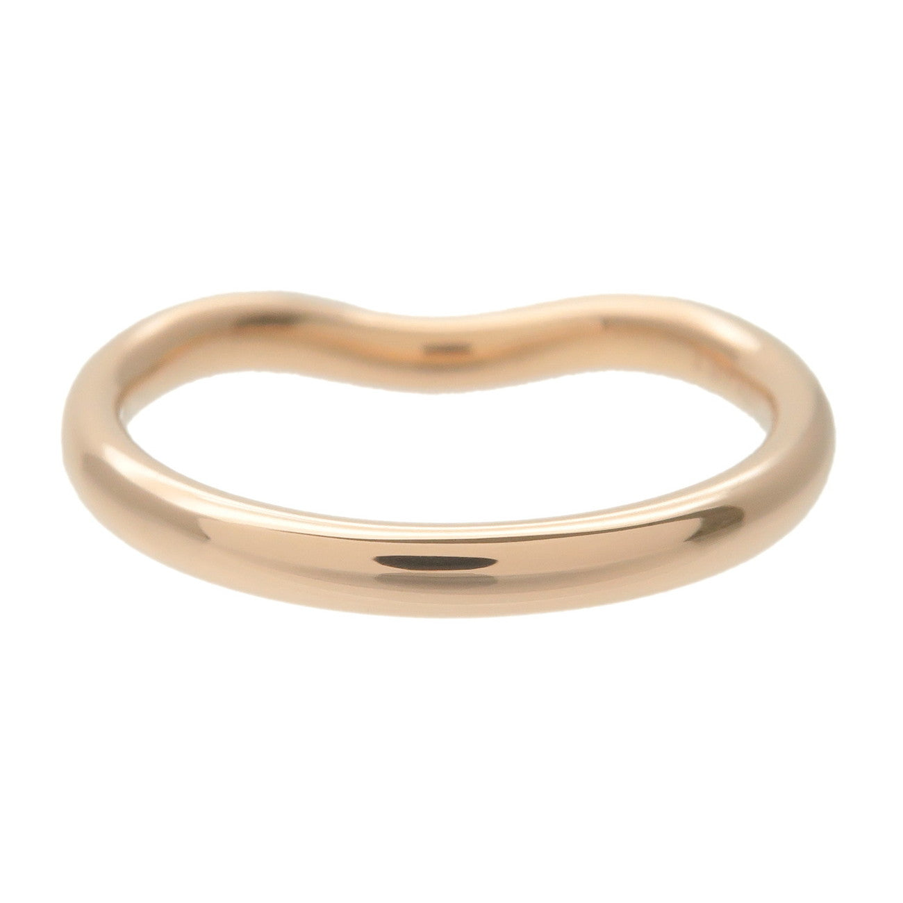 Tiffany&Co. Curved Band Ring 9P Diamond K18 750PG Rose Gold Used