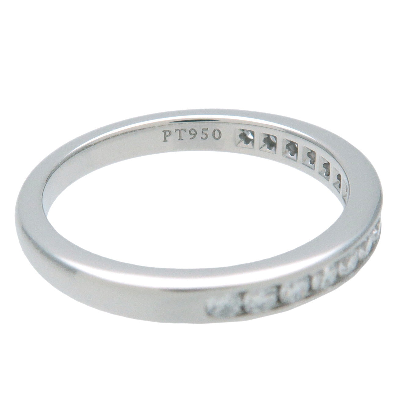 Tiffany&Co. Half Circle Channel Setting Diamond Ring PT950 US4.5-5 Used