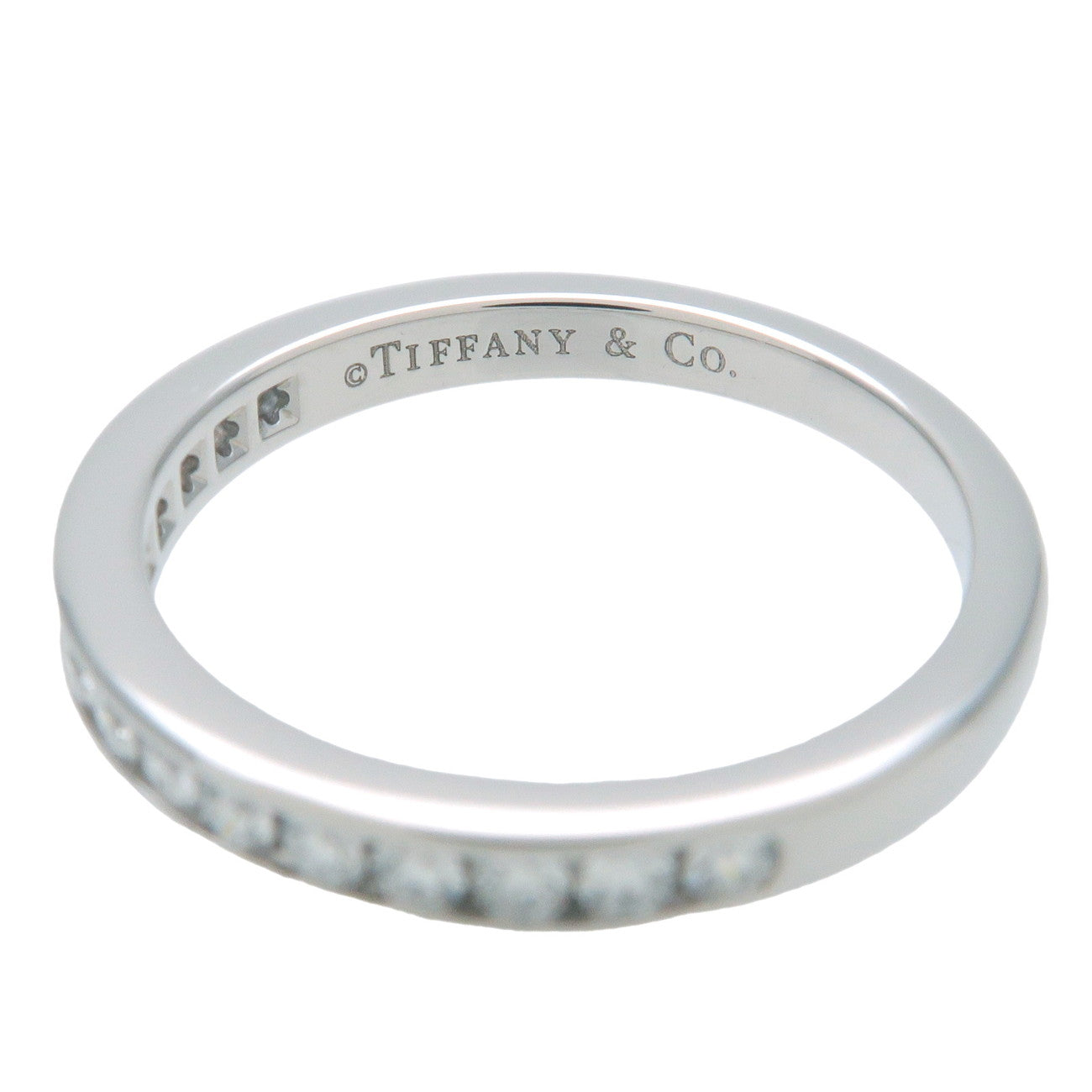 Tiffany&Co. Half Circle Channel Setting Diamond Ring PT950 US4.5-5 Used