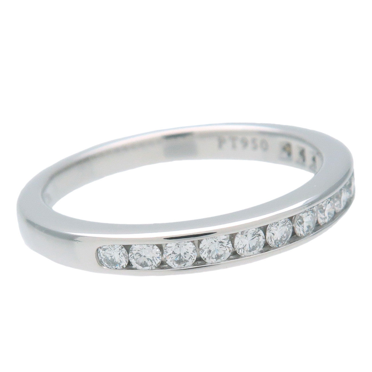 Tiffany&Co. Half Circle Channel Setting Diamond Ring PT950 US4.5-5 Used