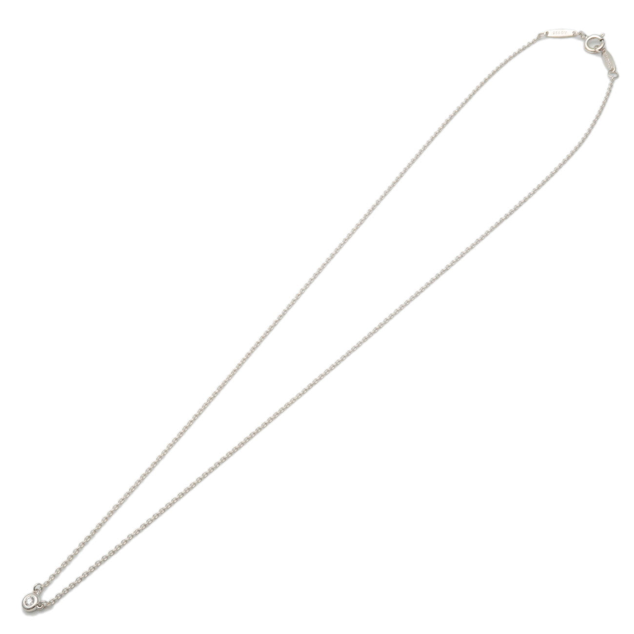 Tiffany&Co. By The Yard 1P Diamond Necklace 0.03ct SV925 Silver Used