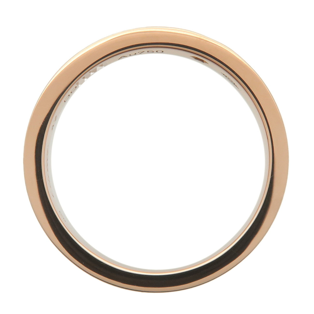 Cartier Engraved 1P Diamond Ring K18PG 750PG #47 US4-4.5 EU47 Used