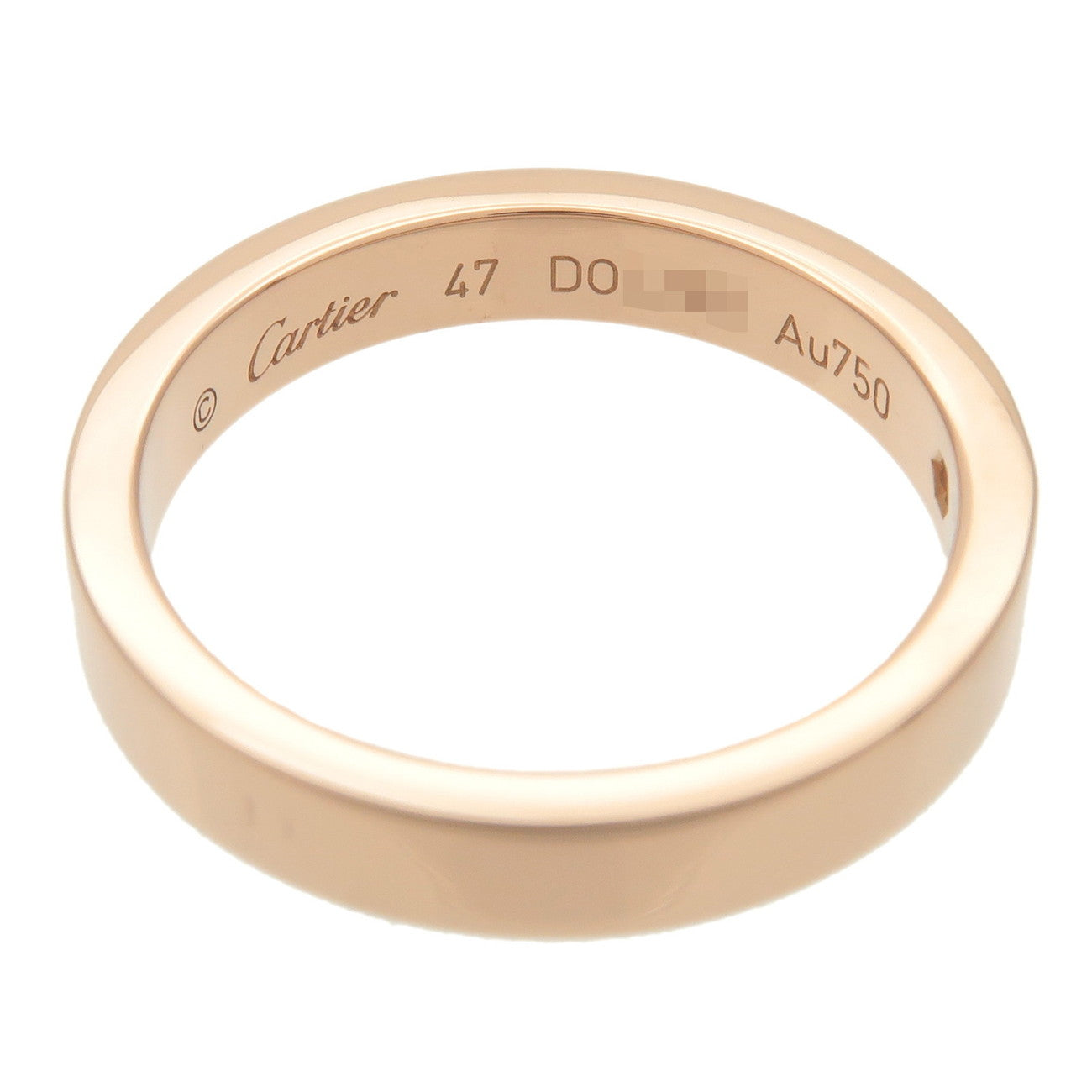 Cartier Engraved 1P Diamond Ring K18PG 750PG #47 US4-4.5 EU47 Used