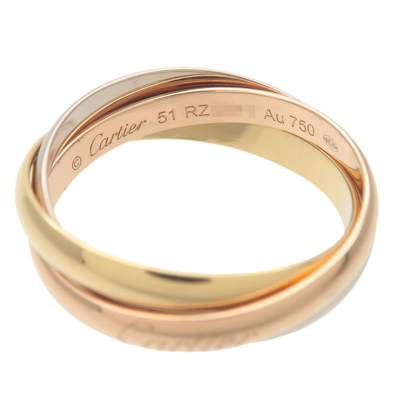Cartier Trinity Ring SM K18 750YG/WG/PG #51 US6 EU51 HK13 Used