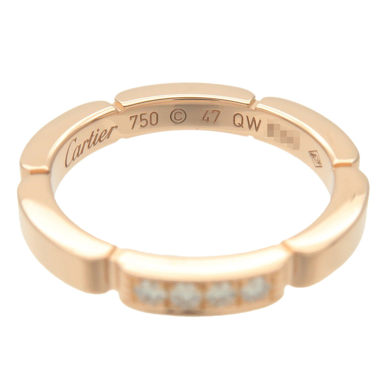 Cartier Maillon Panthere 4P Diamond Ring K18 750PG #47 US4 Used