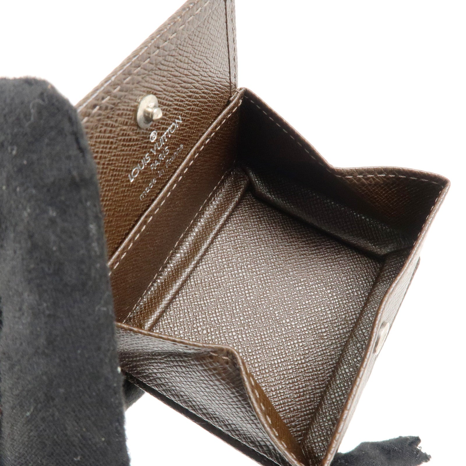 Louis Vuitton Taiga Porte Monnaie Bowatt Coin Case Brown M30388 Used