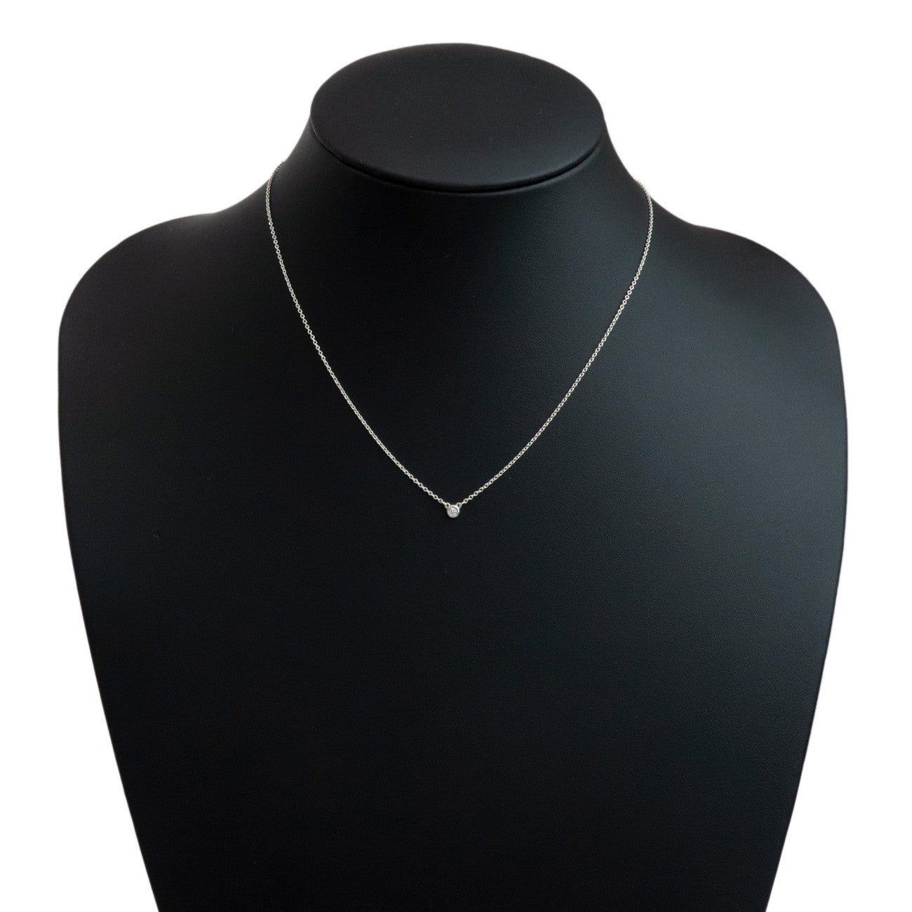 Tiffany&Co. By the Yard 1P Diamond Necklace 0.03ct Silver SV925 Ued F/S Used