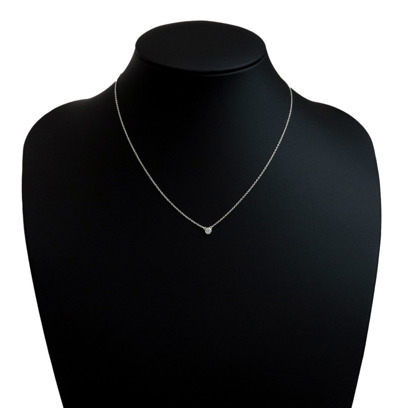 Tiffany&Co. By the Yard 1P Diamond Necklace 0.05ct Silver SV925 Ued F/S Used