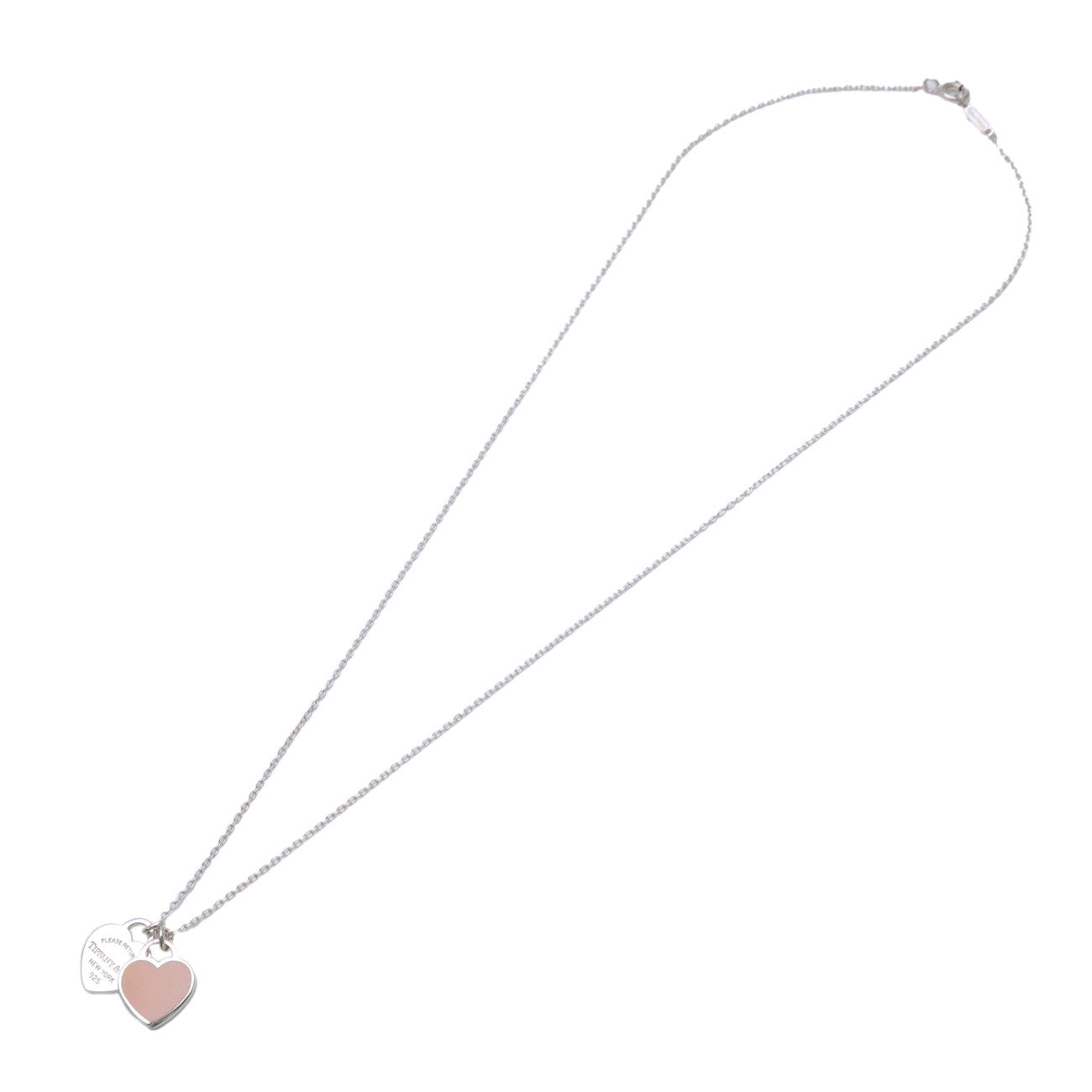 Tiffany&Co. Return to Tiffany Mini Double Heart Necklace SV925 Used