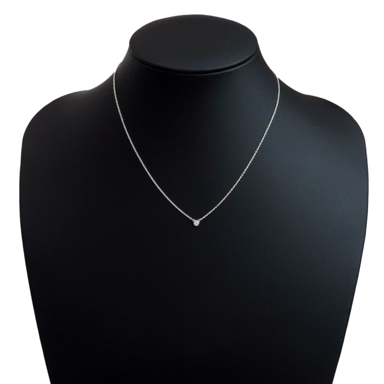 Tiffany&Co. By the Yard 1P Diamond Necklace 0.03ct Silver SV925 Ued F/S Used