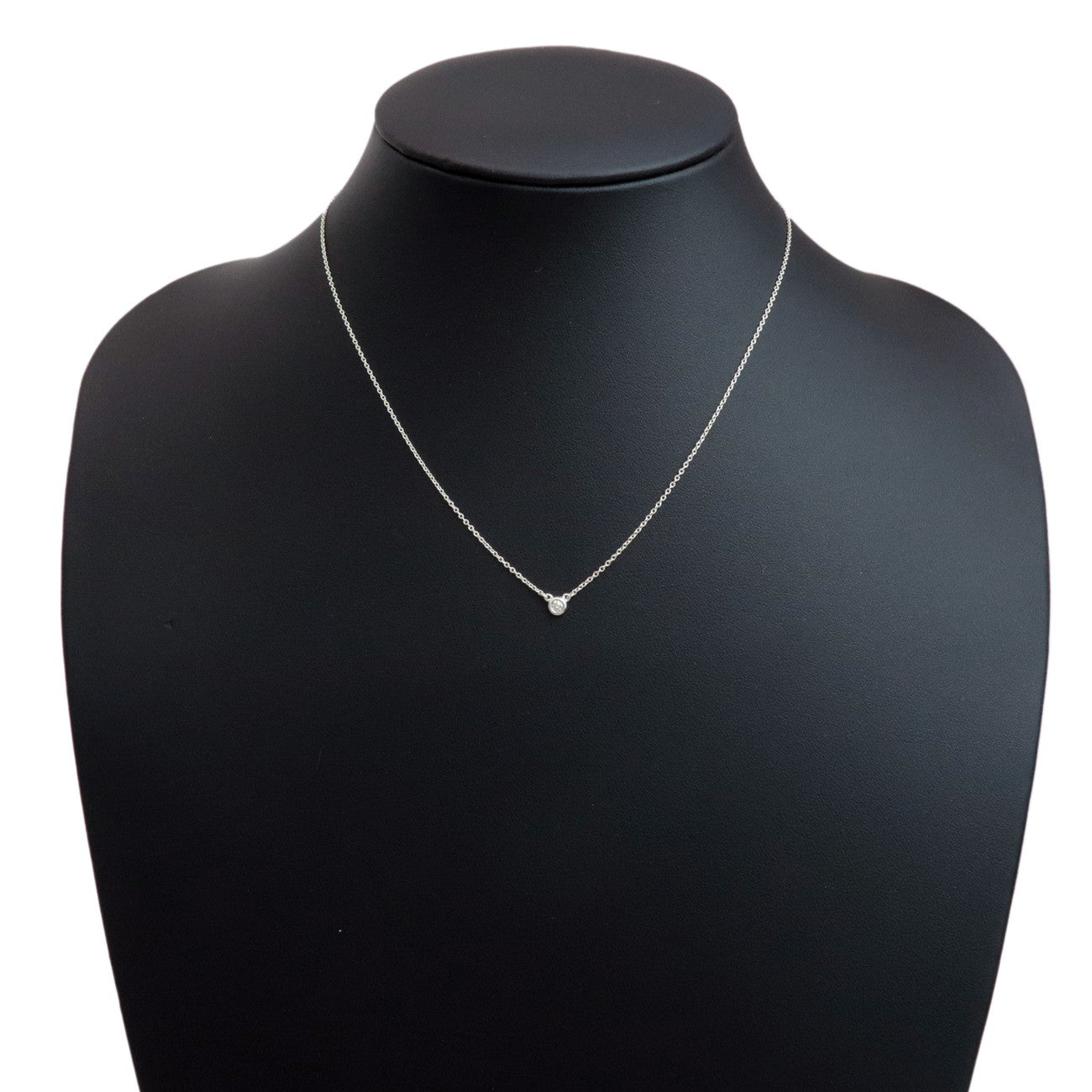 Tiffany&Co. By the Yard 1P Diamond Necklace 0.05ct Silver SV925 Ued F/S Used