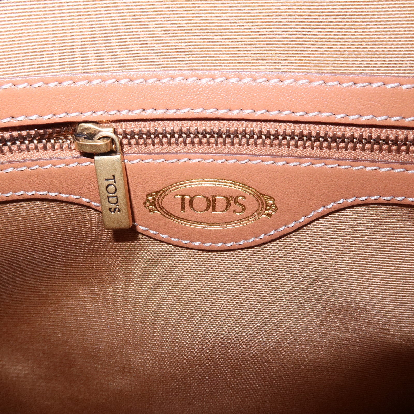 TOD'S Oboe Shoulder Bag Beige Used