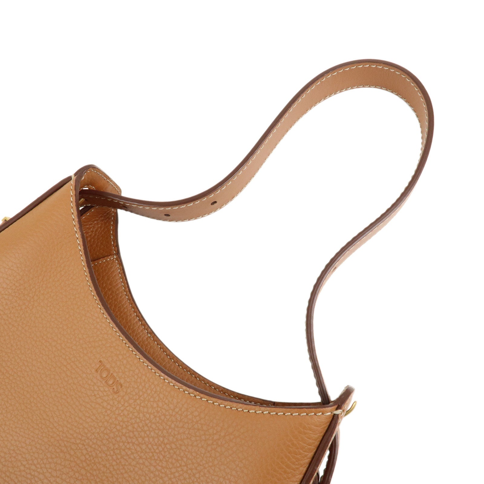 TOD'S Oboe Shoulder Bag Beige Used