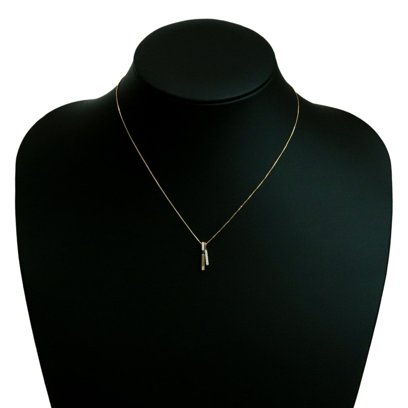 STAR JEWELRY 9P Diamond Necklace 0.09ct K18 750YG Yellow Gold Used