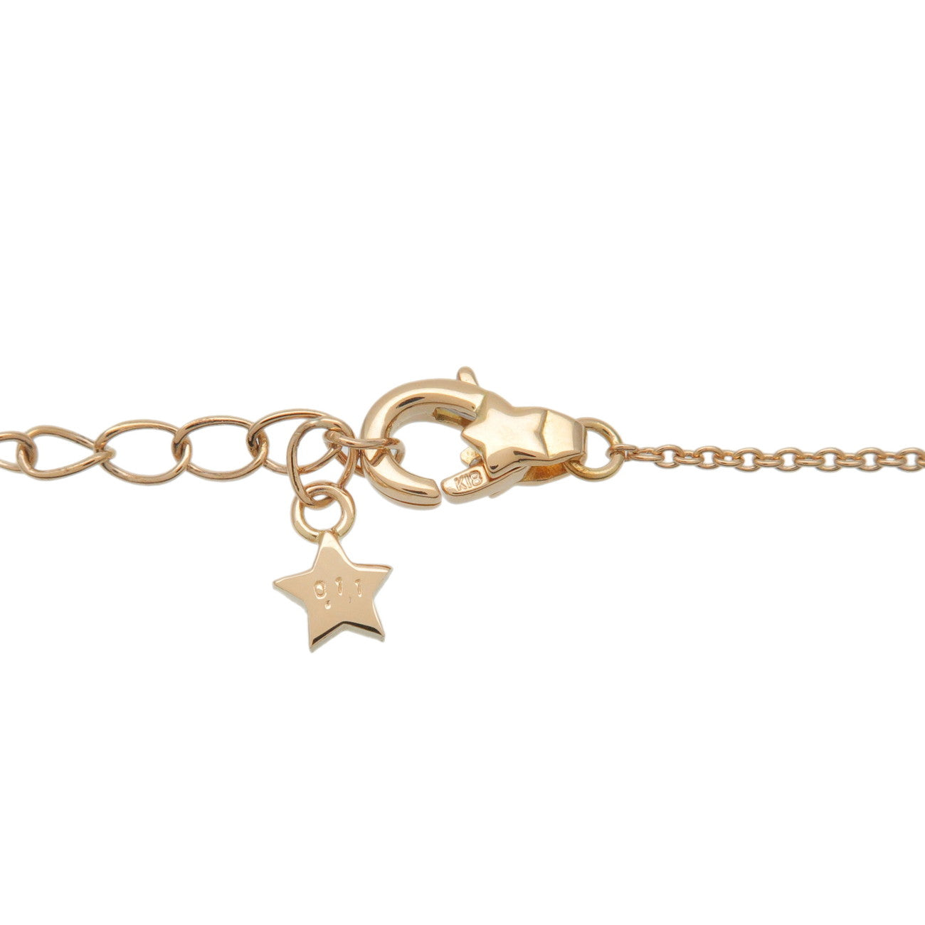 STAR JEWELRY Cross Diamond Necklace 0.11ct K18YG 750YG Yellow Gold Used