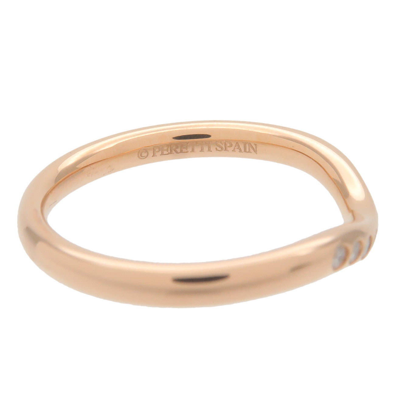 Tiffany&Co. Curved Band Ring 9P Diamond K18 750PG US4.5 EU48 Used