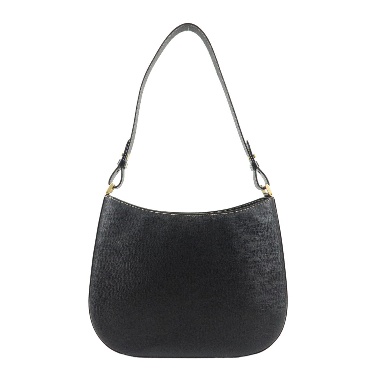 BURBERRY Leather Shoulder Bag Hand Bag Black Used