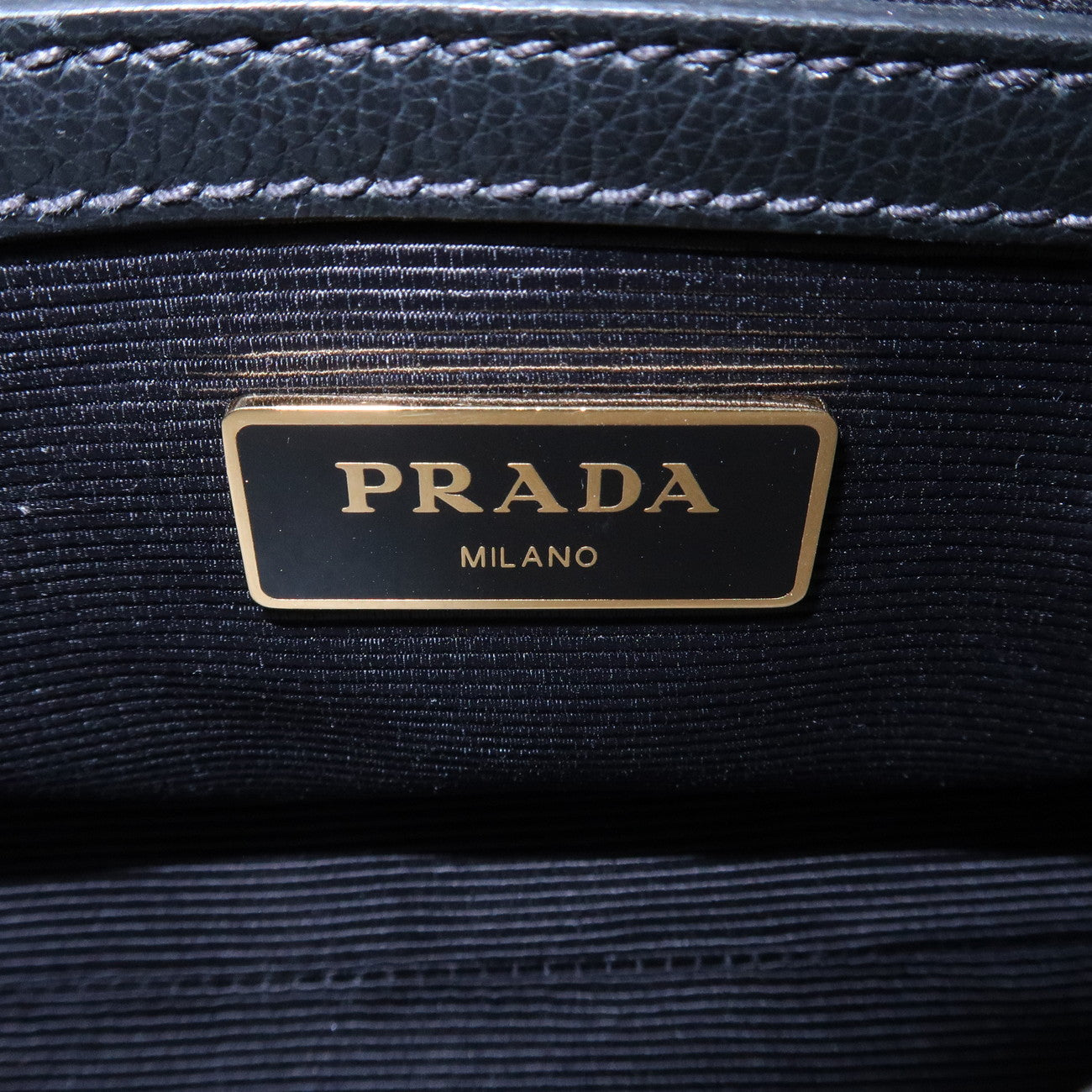 PRADA Leather 2Way Bag Hand Bag Shoulder Bag Black 1BA164 Used
