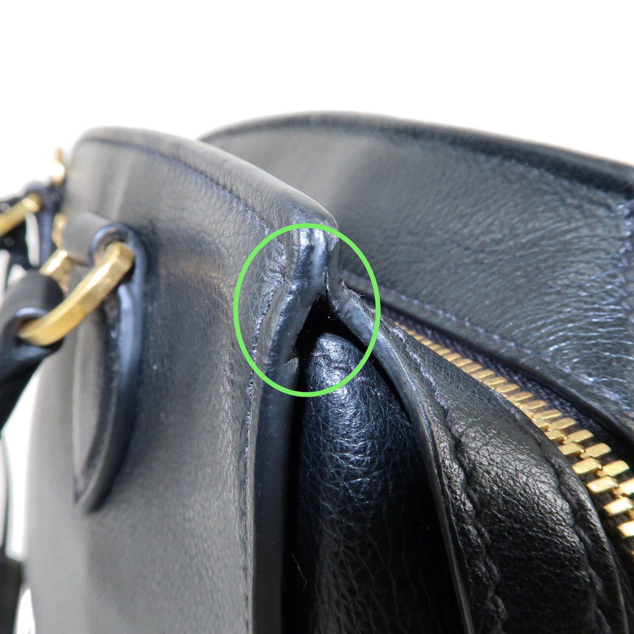 PRADA Leather 2Way Bag Hand Bag Shoulder Bag Black 1BA164 Used