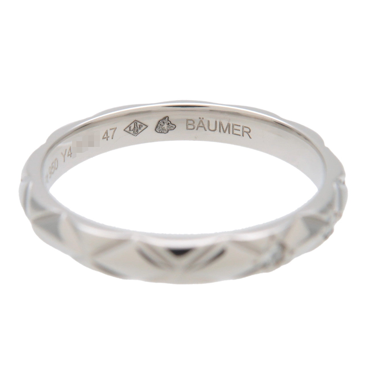 CHANEL Matelasse 3P Diamond Ring PT950 Platinum #47 US4 EU47 J2821 Used