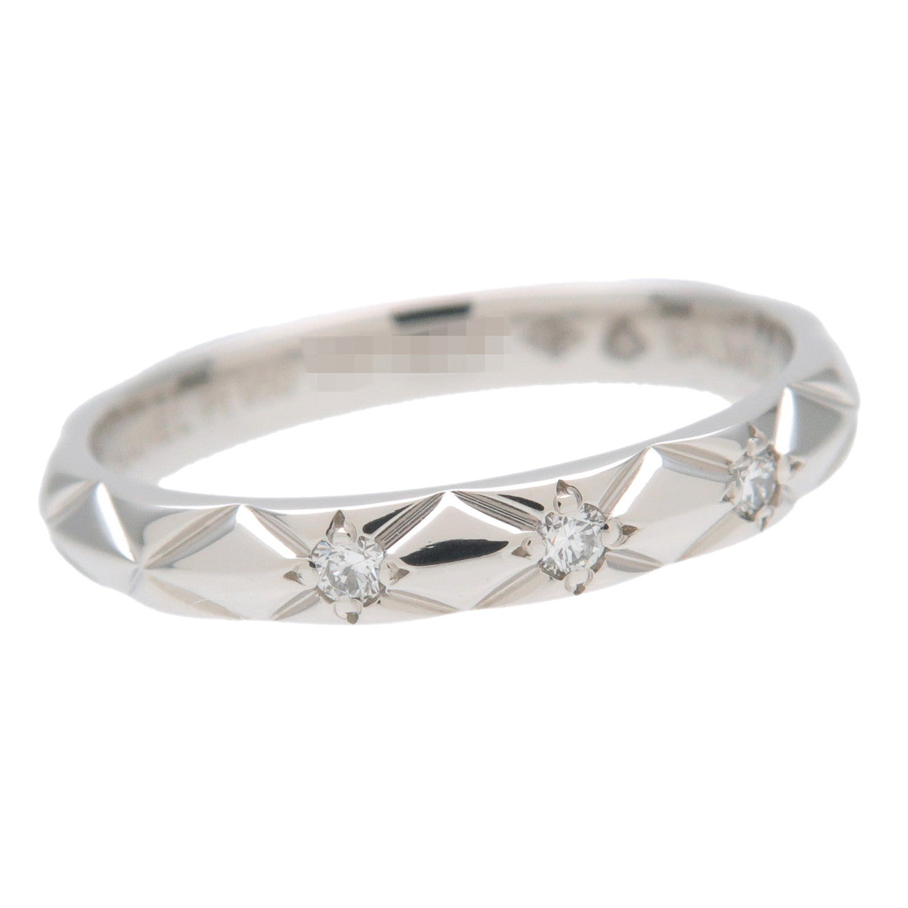 CHANEL Matelasse 3P Diamond Ring PT950 Platinum #47 US4 EU47 J2821 Used