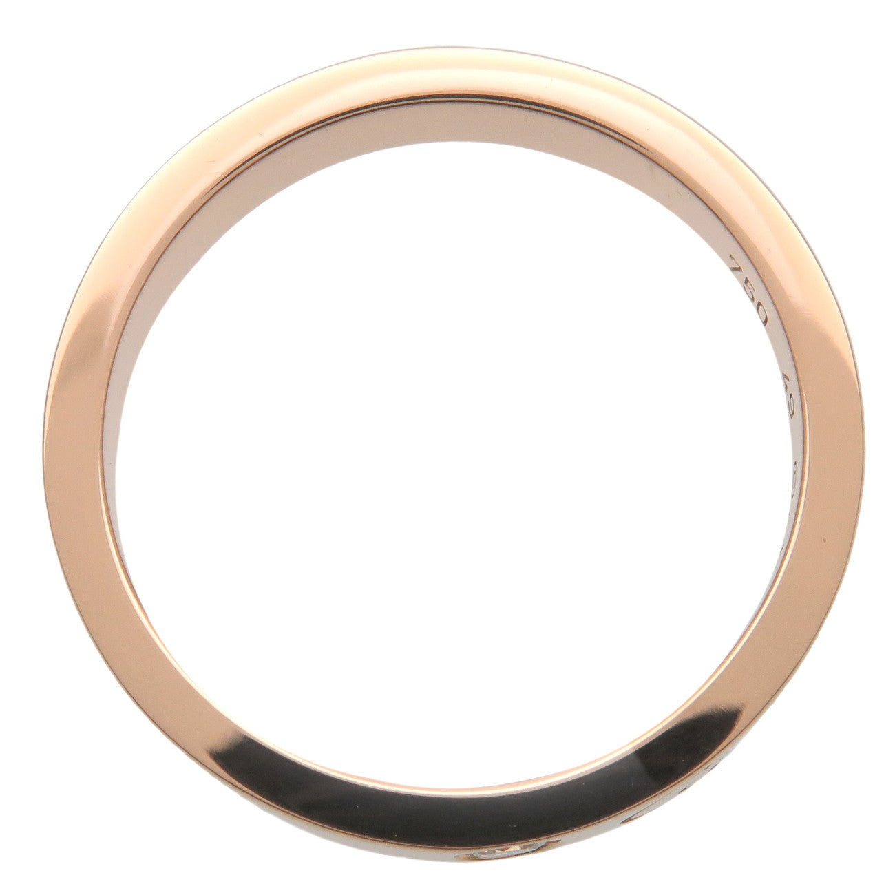 Cartier Engraved 1P Diamond Ring K18PG 750PG Rose Gold #49 US5 Used