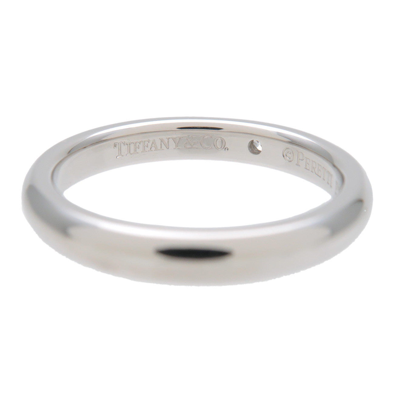 Tiffany&Co. Stacking Band Ring 1P Diamond PT950 Platinum US5 EU49 Used
