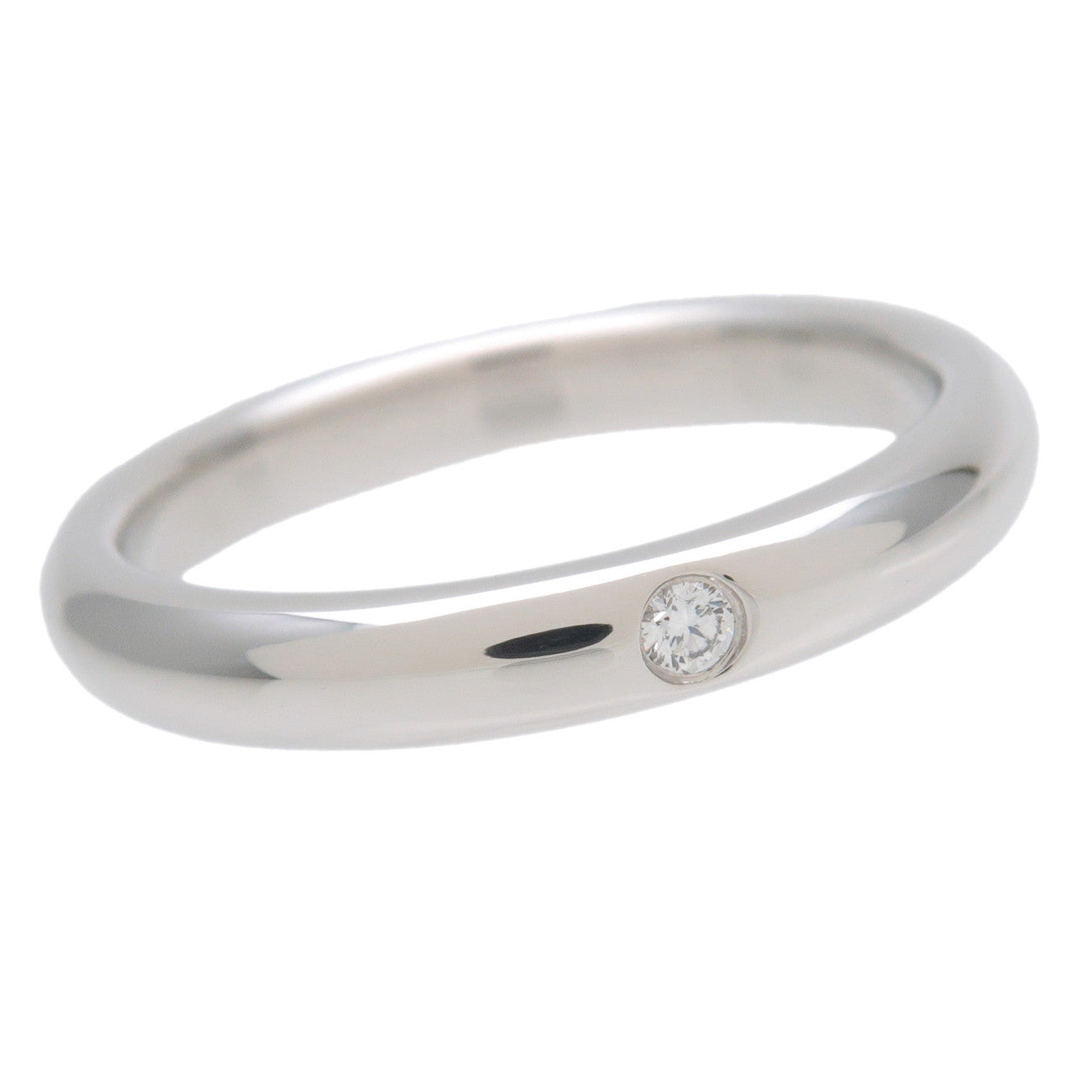Tiffany&Co. Stacking Band Ring 1P Diamond PT950 Platinum US5 EU49 Used