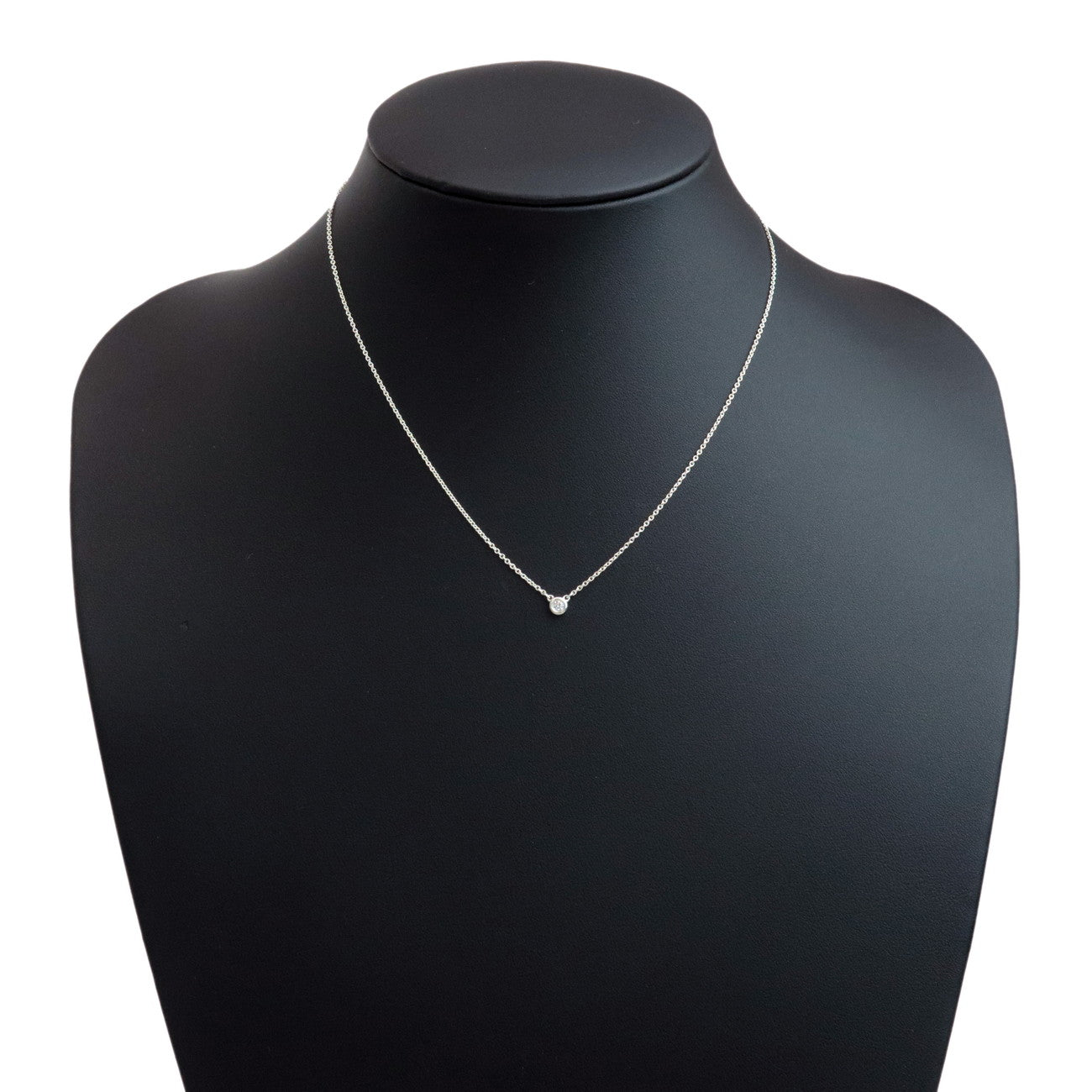 Tiffany&Co. By the Yard 1P Diamond Necklace 0.05ct Silver SV925 Ued F/S Used