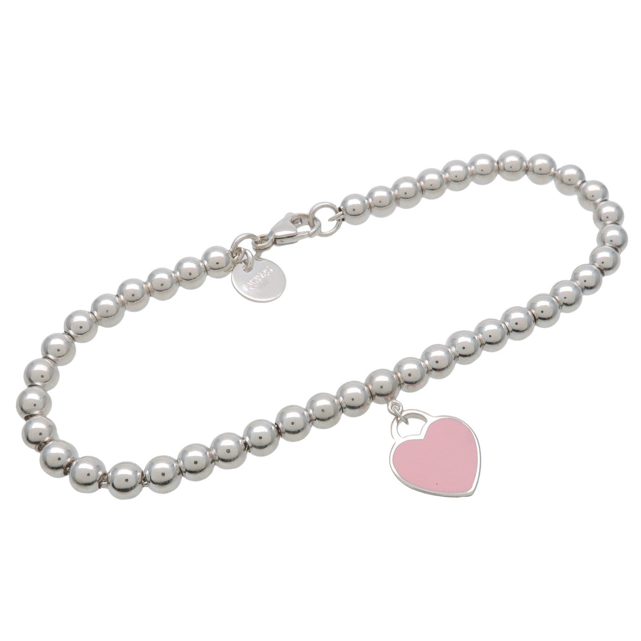 Tiffany&Co. Return to Tiffany Mini Heart Tag Beads Bracelet SV925 Used