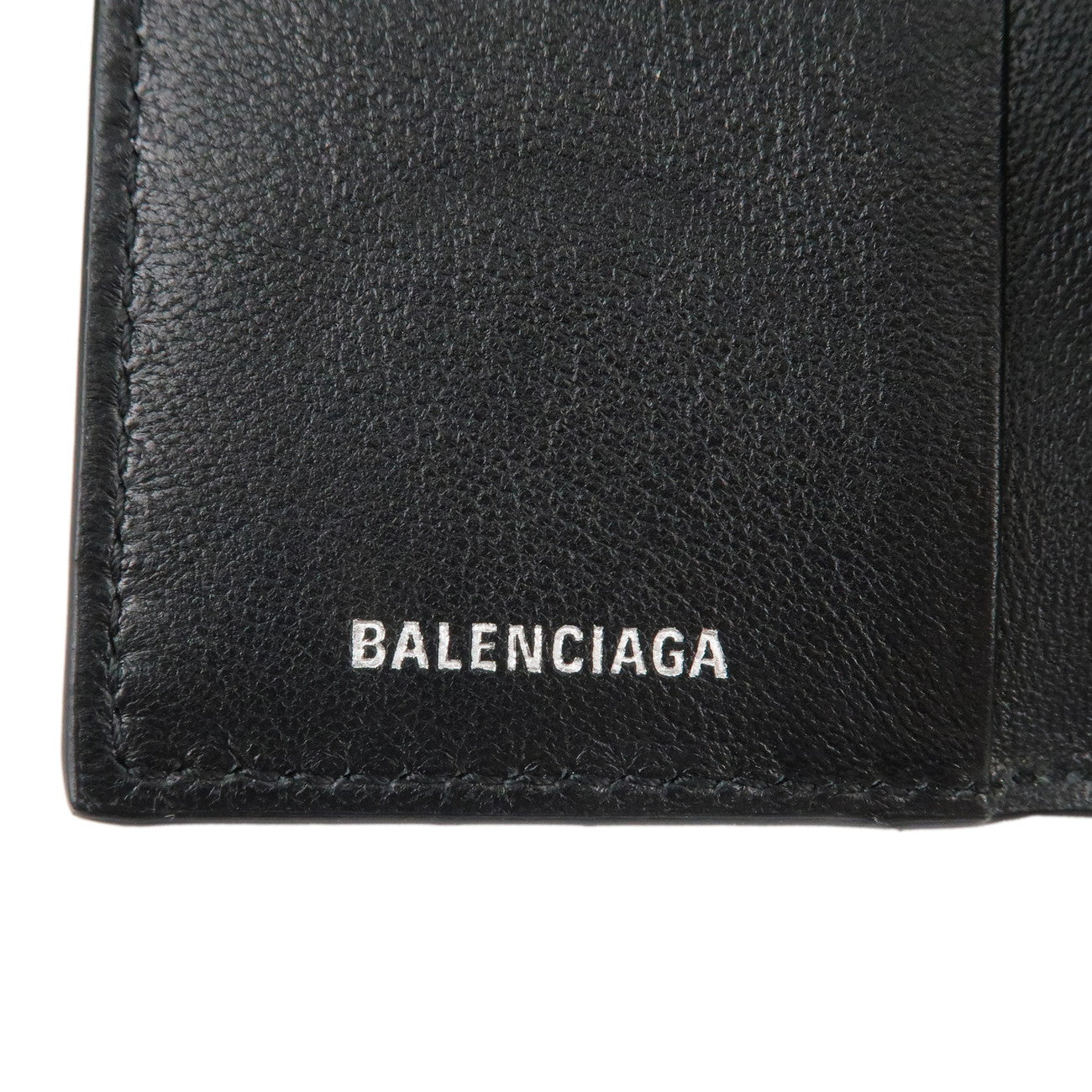 BALENCIAGA Leather 6 Key Case Star Print Black White 499204 Used